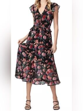 paige kinga silk blend flutter-sleeve tiered maxi dress PAIGE Kinga Dress
